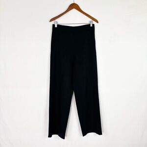 Scanlan Theodore High Rise Wide Straight Leg Pant Size 4 Black Stretch
